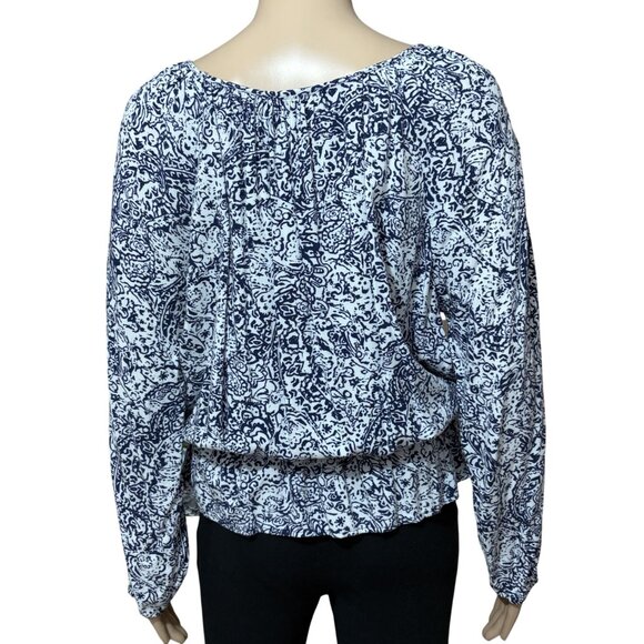 Faded Glory Blue White Soft and Comfy Blouse Size Large - Picture 3 of 3